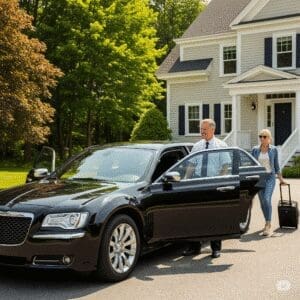 Royal Airport Car Service - Driver picking up a passenger at New Hampshire home